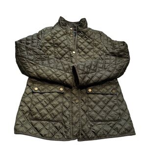 Lucky Brand Women Dark Olive Quilted Jacket